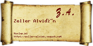 Zeller Alvián névjegykártya